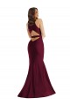 Silk like Satin V-Neck Open Back Mermaid Burgundy Formal Plus Size Evening Gown / Prom Dress / Bridesmaid Dress Derby