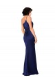Silk like Satin One Shoulder A-Line Sapphire Black Tie Evening Gown / Prom Dress / Bridesmaid Dress Derby