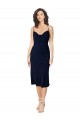 Silk like Satin Cowl Neck Open Back A-Line Dark Navy Formal Evening Gown / Prom Dress / Bridesmaid Dress Derby