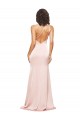 Silk like Satin One Shoulder Low Back Sheath Pink Formal Evening Gown / Prom Dress / Bridesmaid Dress Derby