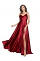 Silk like Satin Cowl Neck Low Back A-Line Burgundy Black Tie Evening Dress / Prom Dress / Bridesmaid Dress Derby