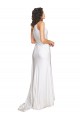 Silk like Satin One Shoulder A-Line White Wedding Dress Derby