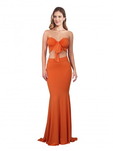 Spandex Strapless Mermaid Orange Formal Evening Gown / Prom Dress / Bridesmaid Dress Derby