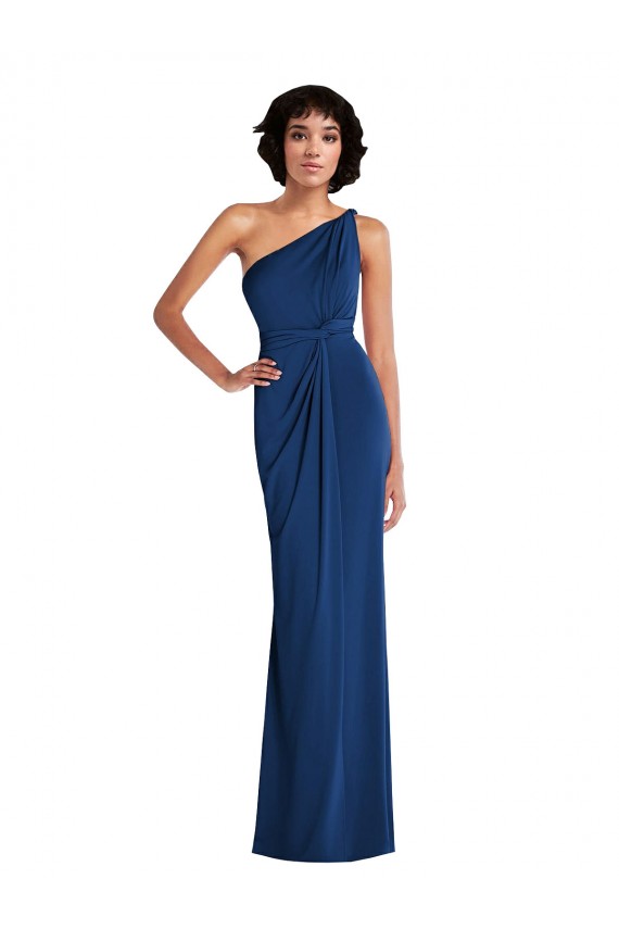 Spandex One Shoulder Sheath Royal Blue Semi Formal Evening Dress / Prom Dress / Bridesmaid Dress Derby