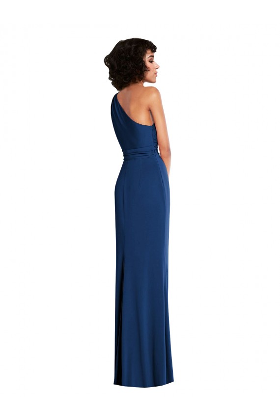 Spandex One Shoulder Sheath Royal Blue Semi Formal Evening Dress / Prom Dress / Bridesmaid Dress Derby
