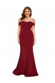 Spandex Off the Shoulder Mermaid Burgundy Formal Plus Size Evening Gown / Prom Dress / Bridesmaid Dress Derby
