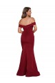 Spandex Off the Shoulder Mermaid Burgundy Formal Plus Size Evening Gown / Prom Dress / Bridesmaid Dress Derby