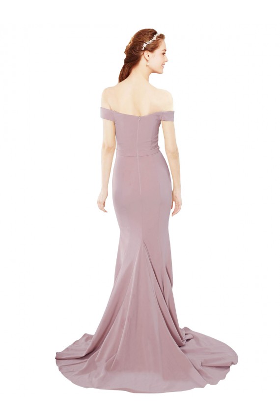 Stretch Crepe Sweetheart Mermaid Dusty Pink Bridesmaid Dress / Evening Dress Derby