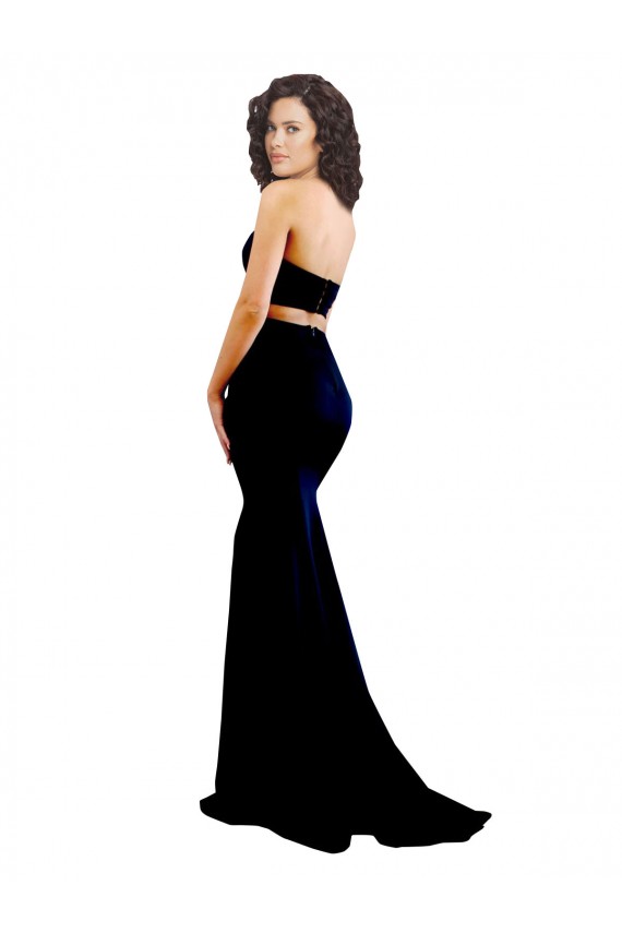 Stretch Crepe High Neck Low Back Mermaid Black Formal Evening Gown / Prom Dress / Bridesmaid Dress Derby