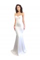 Stretch Crepe High Neck Low Back Mermaid White Formal Evening Gown / Prom Dress / Bridesmaid Dress Derby