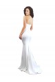 Stretch Crepe High Neck Low Back Mermaid White Formal Evening Gown / Prom Dress / Bridesmaid Dress Derby
