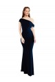 Stretch Crepe One Shoulder Mermaid Dark Navy Formal Evening Gown / Prom Dress / Bridesmaid Dress Derby