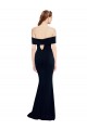 Stretch Crepe Off the Shoulder Keyhole Back Mermaid Dark Navy Formal Dress / Bridesmaid Dress Derby