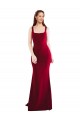 Stretch Crepe Square Neck Mermaid Burgundy Formal Evening Gown / Prom Dress / Bridesmaid Dress Derby