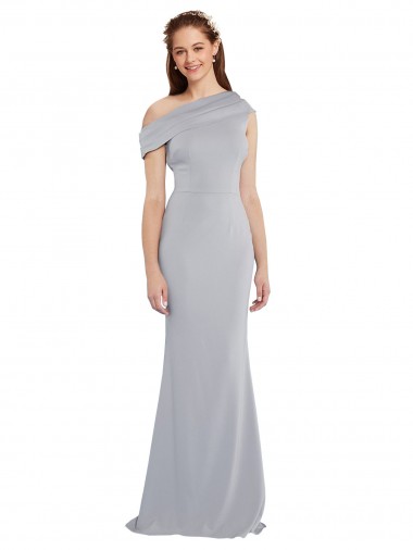 Stretch Crepe One Shoulder Mermaid Grey Formal Dress / Bridesmaid Dress Derby
