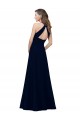 Stretch Crepe High Neck Keyhole Back A-Line Dusty Pink Prom Dress / Bridesmaid Dress Derby