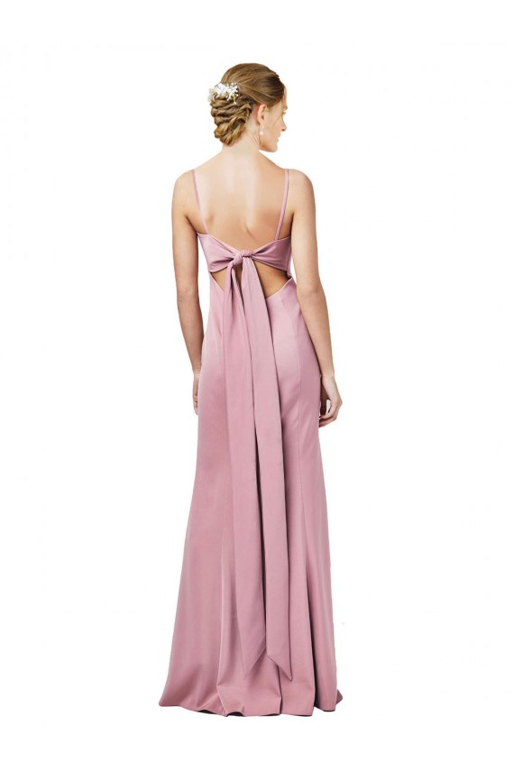 Stretch Crepe Square Neck Long Sheath Black Formal Evening Gown / Prom Dress / Bridesmaid Dress Derby