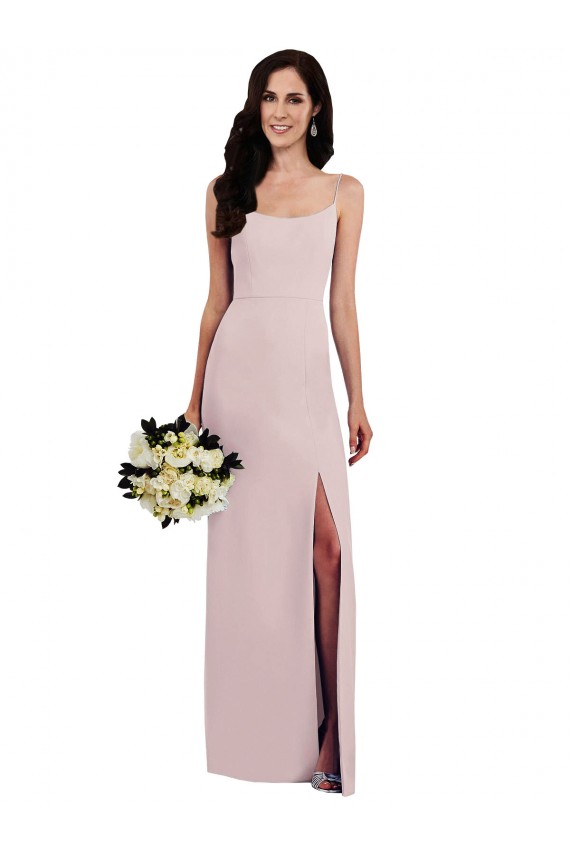 Stretch Crepe Spaghetti Straps V-Back Trumpet Formal Evening Gown / Prom Dress / Bridesmaid Dress Derby