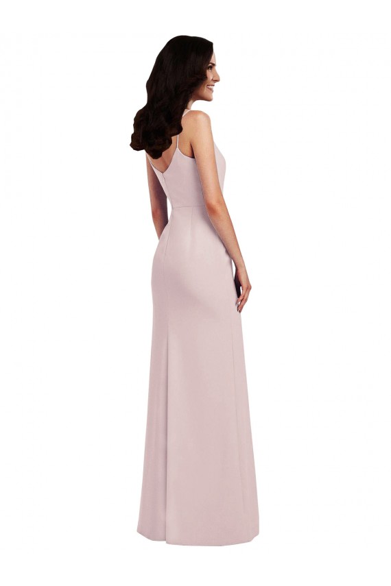Stretch Crepe Spaghetti Straps V-Back Trumpet Formal Evening Gown / Prom Dress / Bridesmaid Dress Derby