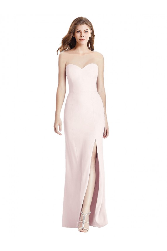 Stretch Crepe Strapless Low Back Trumpet Pink Semi Formal Evening Dress / Prom Dress / Bridesmaid Dress Derby