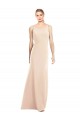 Stretch Crepe Bateau Neck Open Back Trumpet Nude Semi Formal Evening Dress / Prom Dress / Bridesmaid Dress Derby