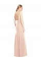 Stretch Crepe Bateau Neck Open Back Trumpet Nude Semi Formal Evening Dress / Prom Dress / Bridesmaid Dress Derby