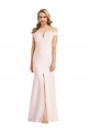Stretch Crepe V-Neck Trumpet Pink Bridesmaid Dress / Evening Dress Derby