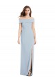 Stretch Crepe Off the Shoulder Trumpet Light Sky Blue Formal Dress / Bridesmaid Dress Derby