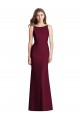 Stretch Crepe Bateau Neck Open Back Trumpet Burgundy Gold Semi Formal Evening Dress / Bridesmaid Dress Derby