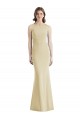 Stretch Crepe Bateau Neck Open Back Trumpet Champagne Semi Formal Evening Dress / Prom Dress / Bridesmaid Dress Derby