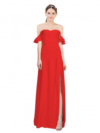 Stretch Crepe Sweetheart A-Line Red Formal Evening Gown / Prom Dress / Bridesmaid Dress Derby