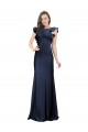 Stretch Crepe Bateau Neck Keyhole Back Mermaid Dark Navy Prom Dress / Bridesmaid Dress Derby