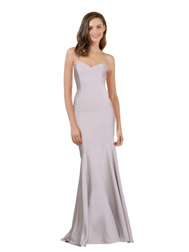 Stretch Crepe Strapless Mermaid Arctic Lilac Prom Dress / Bridesmaid Dress Derby
