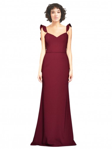 Stretch Crepe Strapless Mermaid Burgundy Prom Dress / Bridesmaid Dress Derby