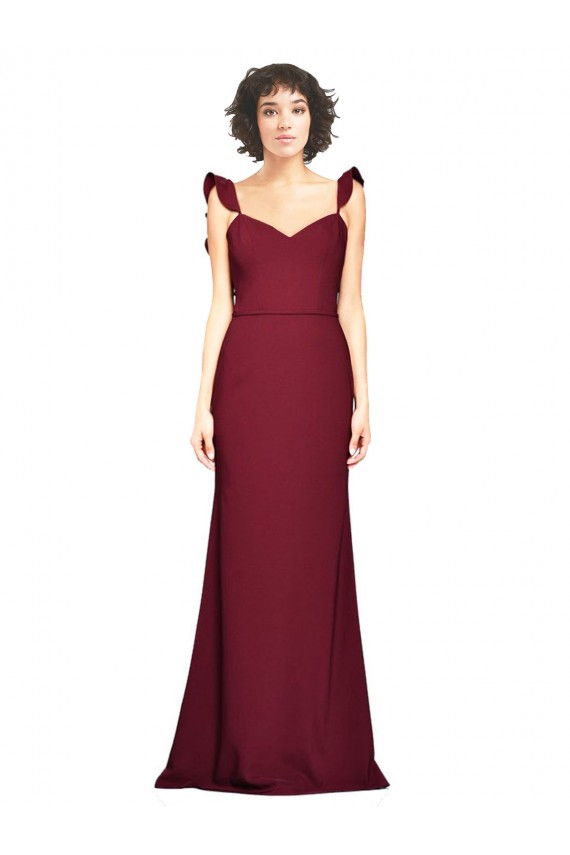 Stretch Crepe Strapless Mermaid Burgundy Prom Dress / Bridesmaid Dress Derby