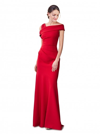 Stretch Crepe Mermaid Red Formal Evening Gown / Prom Dress / Bridesmaid Dress Derby