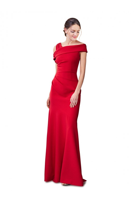 Stretch Crepe Mermaid Red Formal Evening Gown / Prom Dress / Bridesmaid Dress Derby
