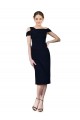 Stretch Crepe Off the Shoulder Cocktail Length Mermaid Dark Navy Formal Evening Gown / Prom Dress / Bridesmaid Dress Derby