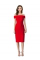 Stretch Crepe Off the Shoulder Sheath Red Formal Evening Gown / Prom Dress / Bridesmaid Dress Derby