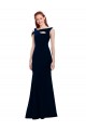 Stretch Crepe Off the Shoulder Mermaid Dark Navy Formal Evening Gown / Prom Dress / Bridesmaid Dress Derby