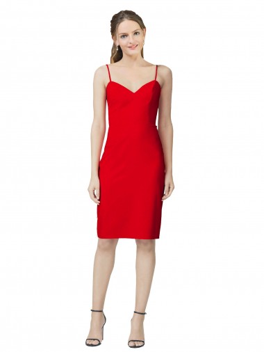 Stretch Crepe Sweetheart Sheath Red Formal Evening Gown / Prom Dress / Bridesmaid Dress Derby