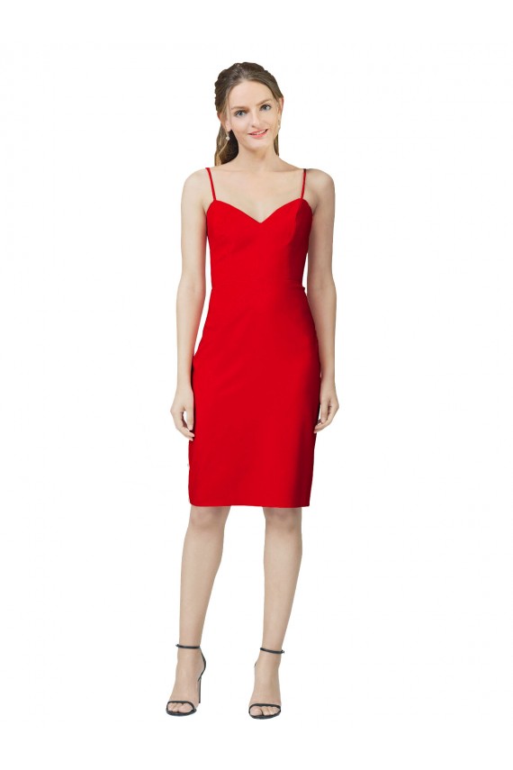 Stretch Crepe Sweetheart Sheath Red Formal Evening Gown / Prom Dress / Bridesmaid Dress Derby