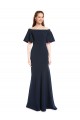 Stretch Crepe Off the Shoulder Mermaid Dark Navy Bridesmaid Dress / Formal Dress Derby