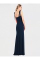 Stretch Crepe Spaghetti Straps Low Back Trumpet Dark Navy Semi Formal Evening Dress / Prom Dress / Bridesmaid Dress Derby