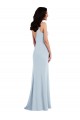 Stretch Crepe V-Neck V-Back Trumpet Light Sky Blue Formal Dress / Bridesmaid Dress Derby