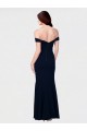 Stretch Crepe Off the Shoulder Low Back Mermaid Ivory Formal Dress / Bridesmaid Dress Derby