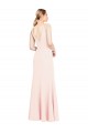 Stretch Crepe High Neck V-Back A-Line Pink Formal Evening Gown / Prom Dress / Bridesmaid Dress Derby