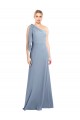 Stretch Crepe One Shoulder Sheath Smoke Blue Formal Dress / Bridesmaid Dress Derby