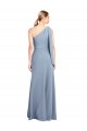 Stretch Crepe One Shoulder Sheath Smoke Blue Formal Dress / Bridesmaid Dress Derby