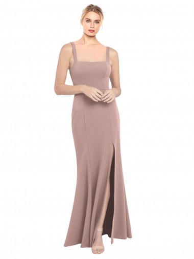 Stretch Crepe High Neck Mermaid Dusty Pink Prom Dress / Bridesmaid Dress Derby